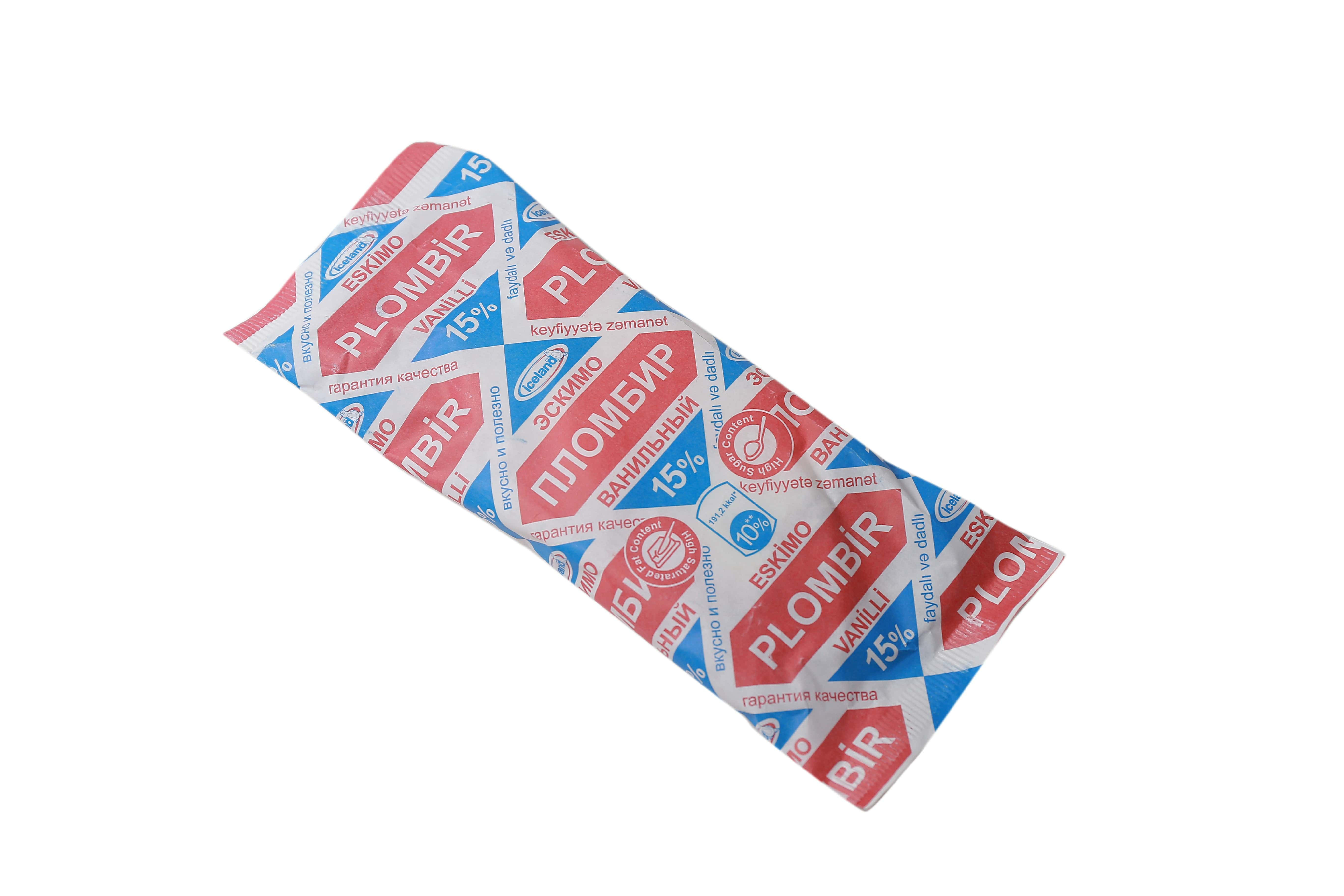 Eskimo ''Plombir'' Wanilli faýdali we datli 120gr (4760074601676)