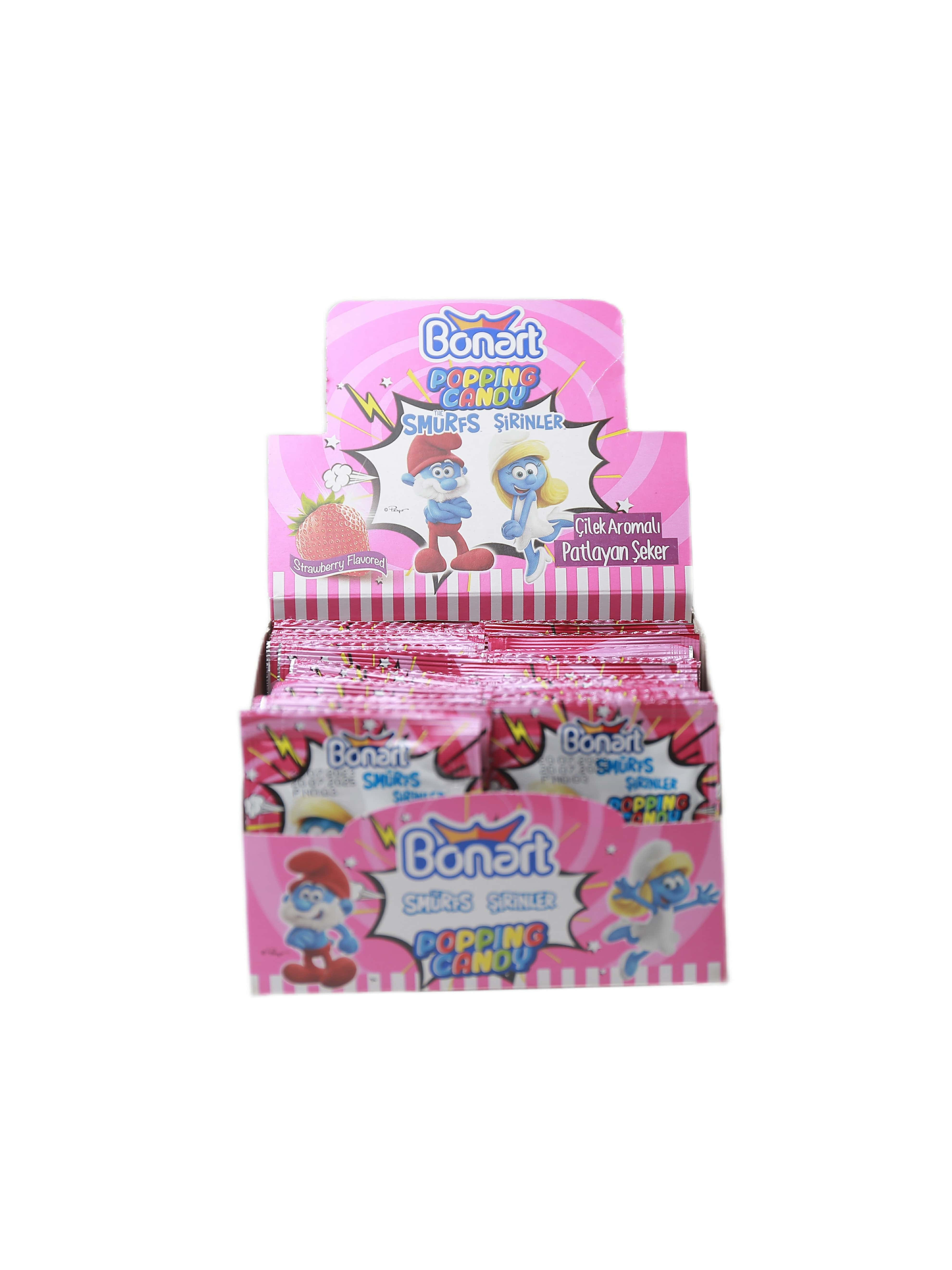 "Bonart" strawberry partlaýan şeker 4gr (8690997090652)