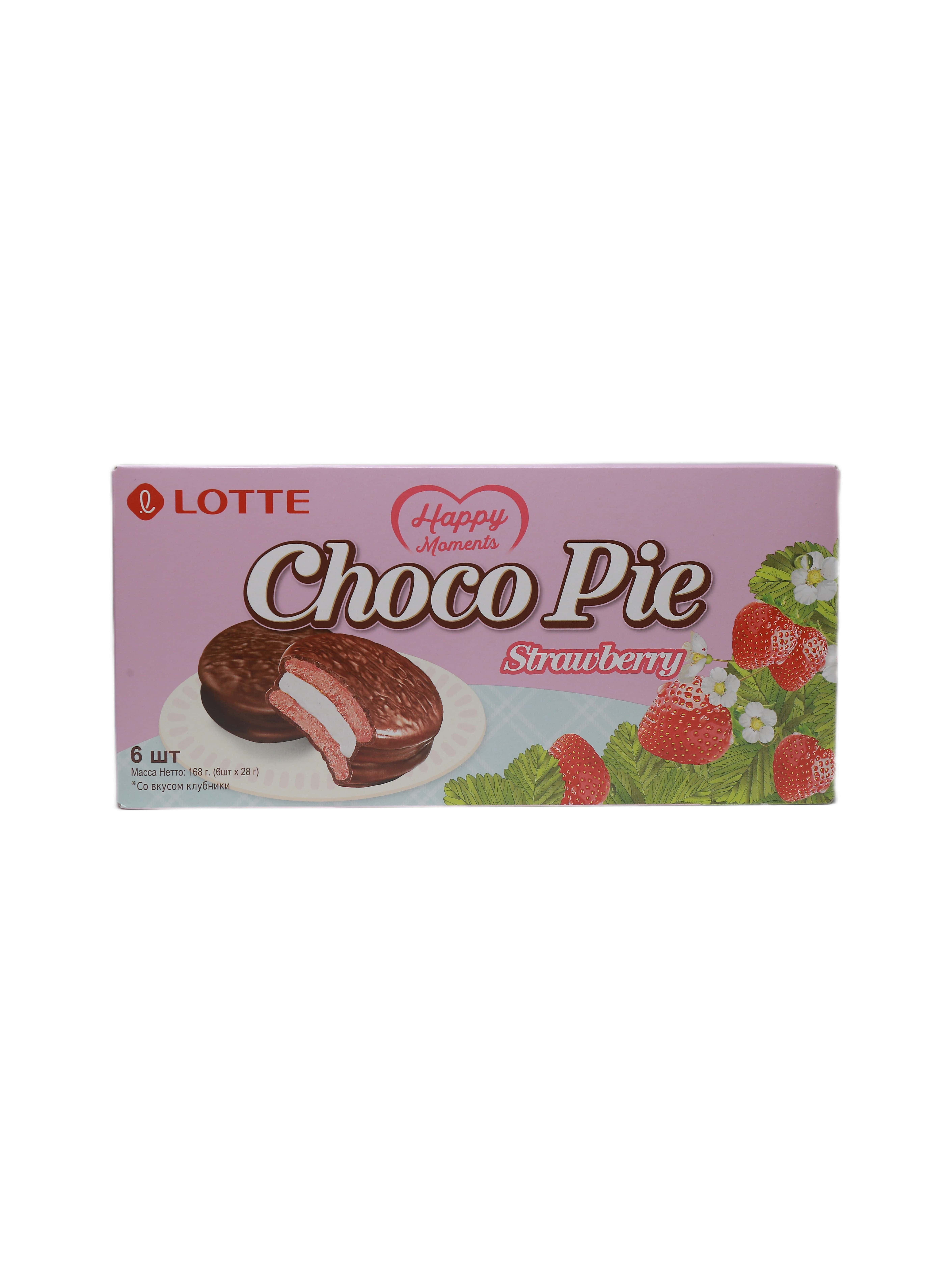 Lotte Choco pie strawberry 6pcs 168gr (4607176441079)
