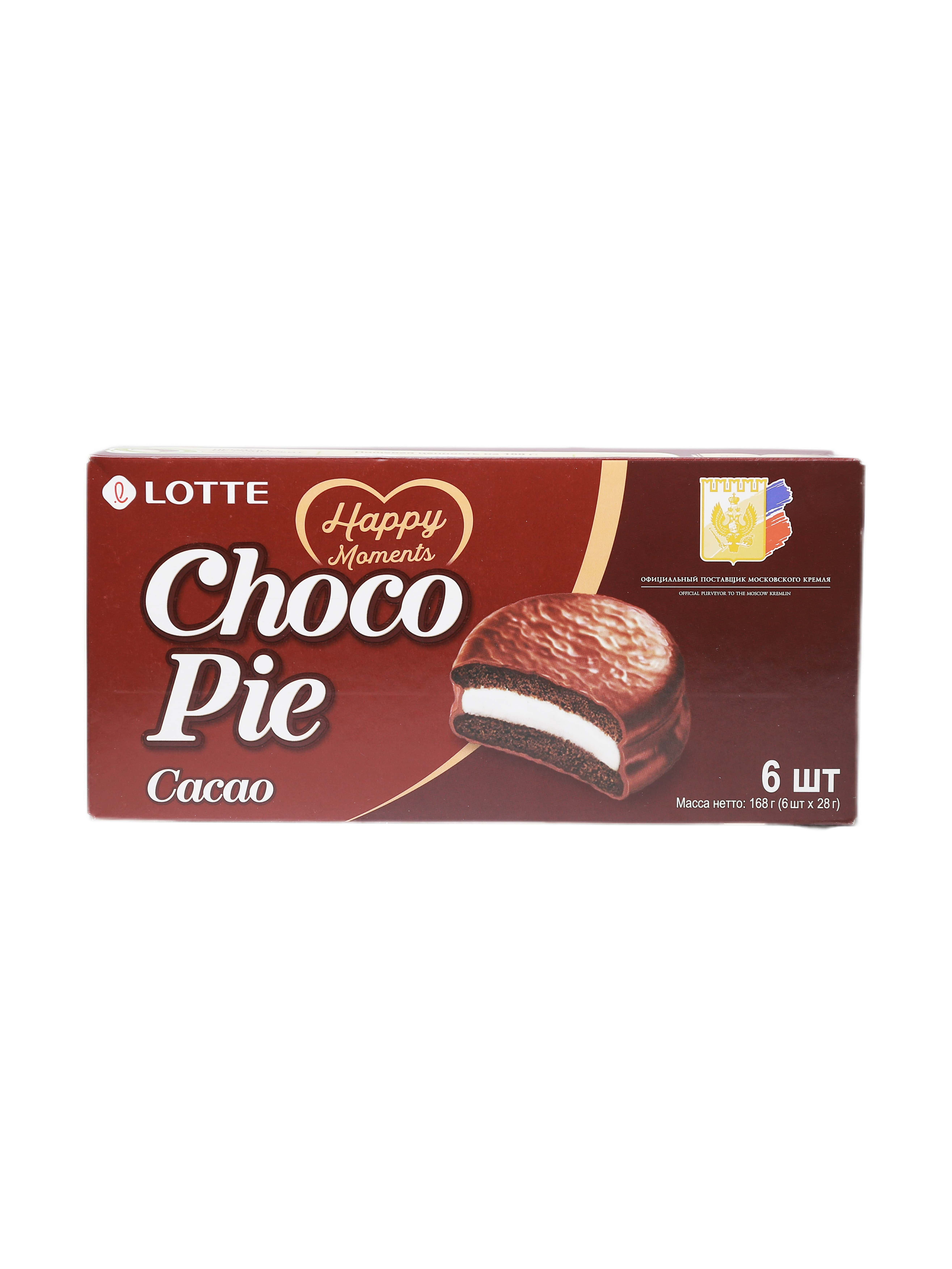 Lotte "choco pie" cacao 6pcs 168gr (4607176440652)