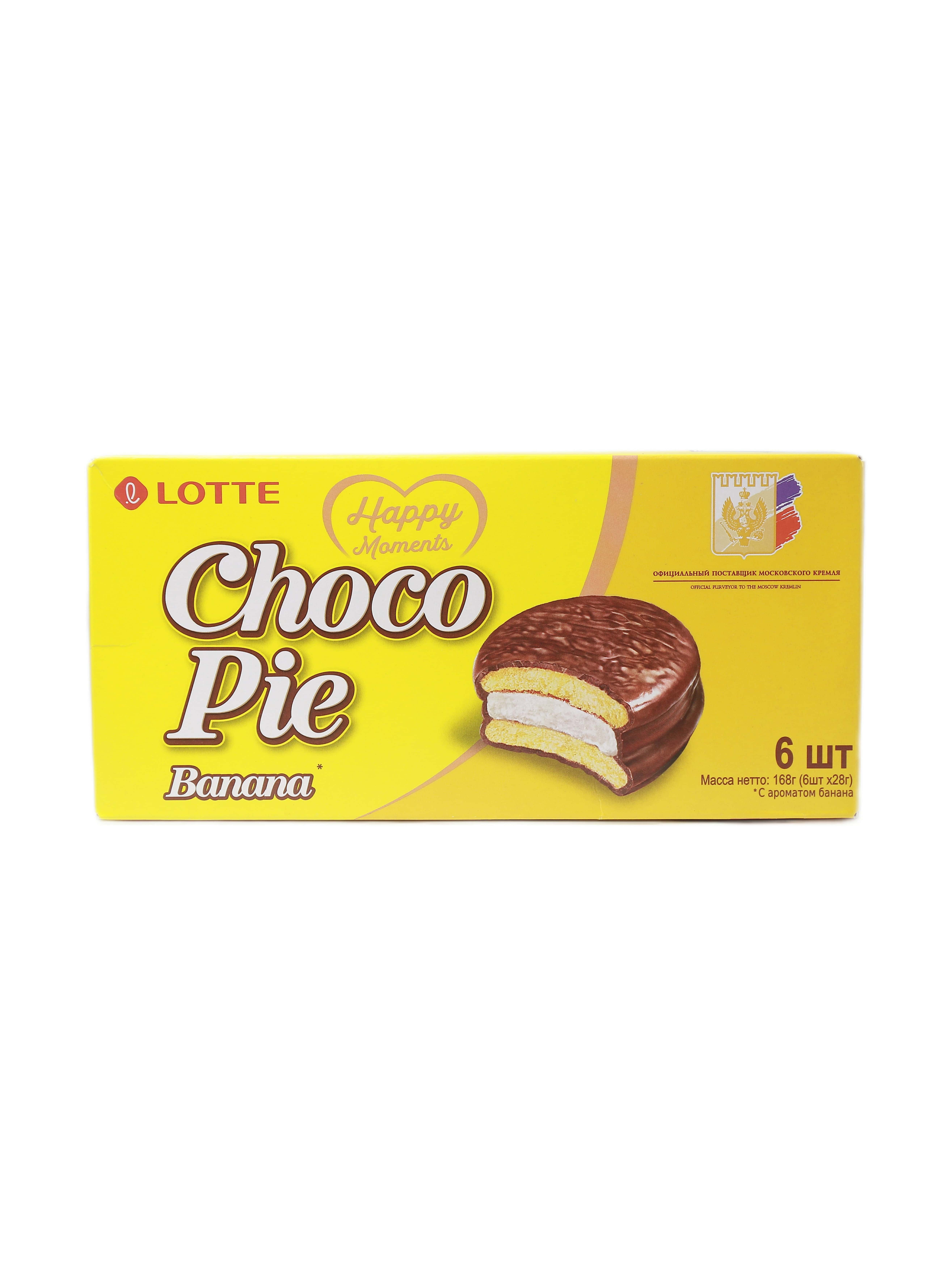 "Lotte Choco pie" banana 6st 168gr (4607176441017)