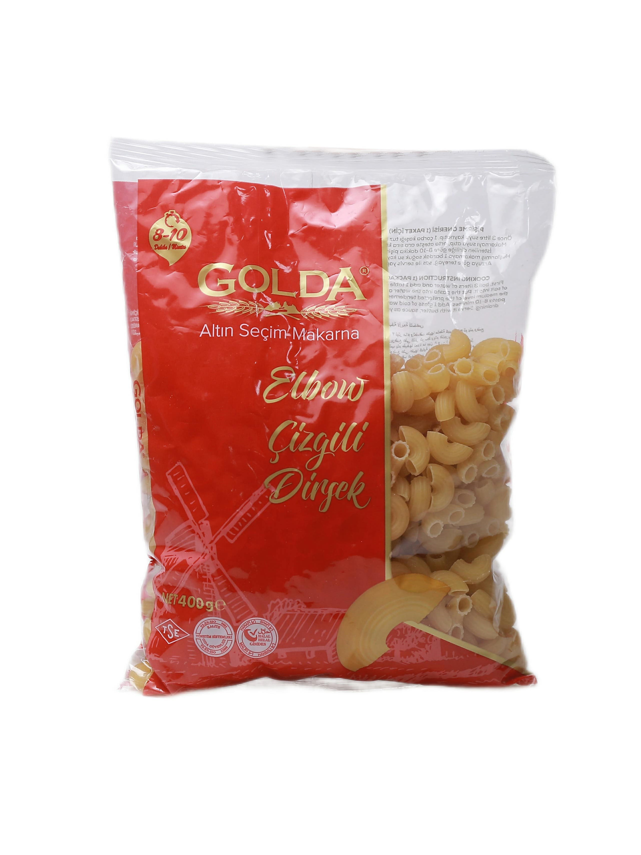 "Golda" Cizgili Dirsek makarna 400gr (8696646078514)