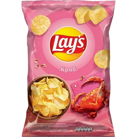 "Lays" Чипсы  со вкусом краба 140г(4690388111274)