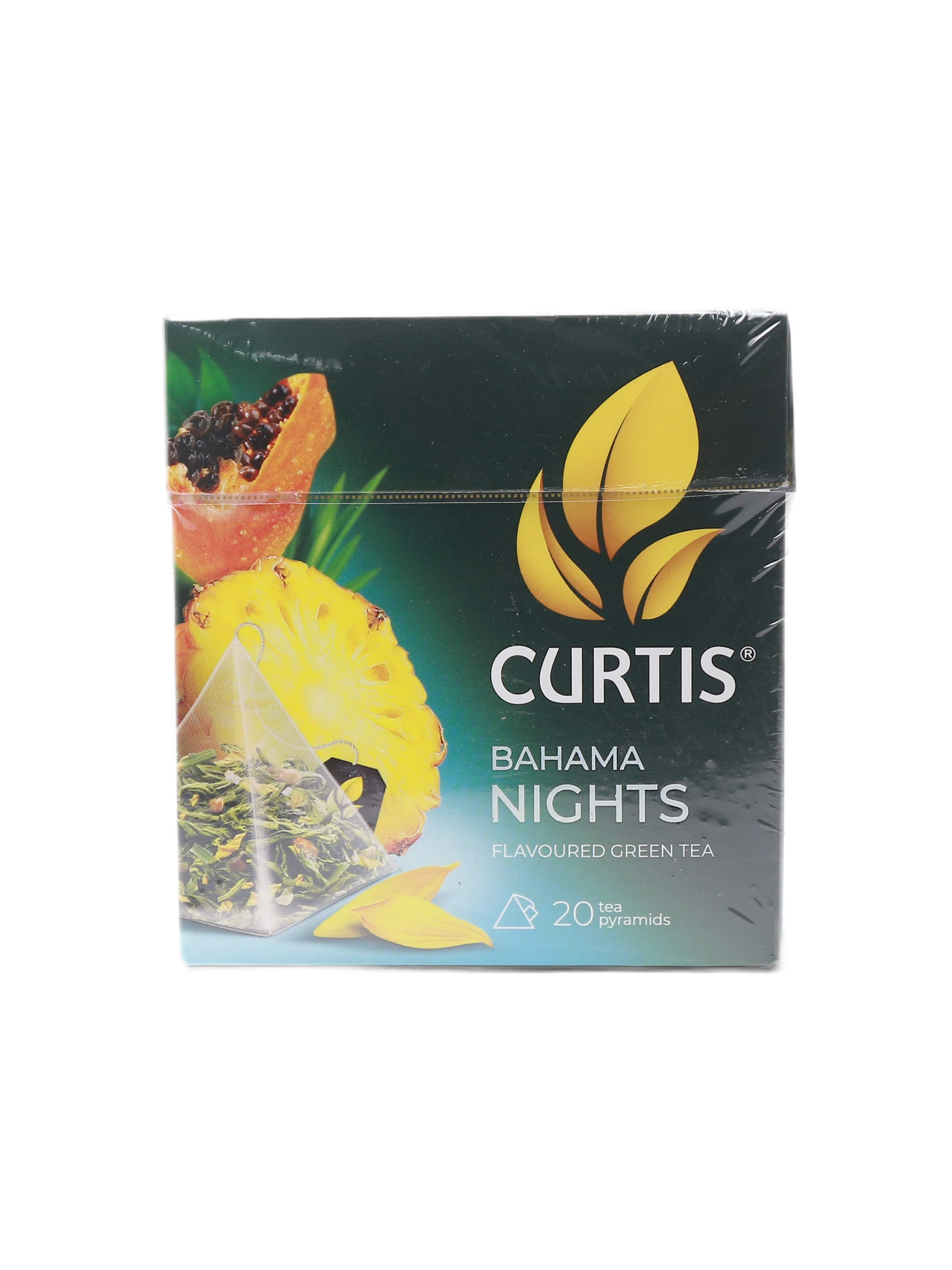 Зеленый чай Curtis "Bahama Nights" со вкусом экзотических фруктов и ананаса 20шт (4607051158238)