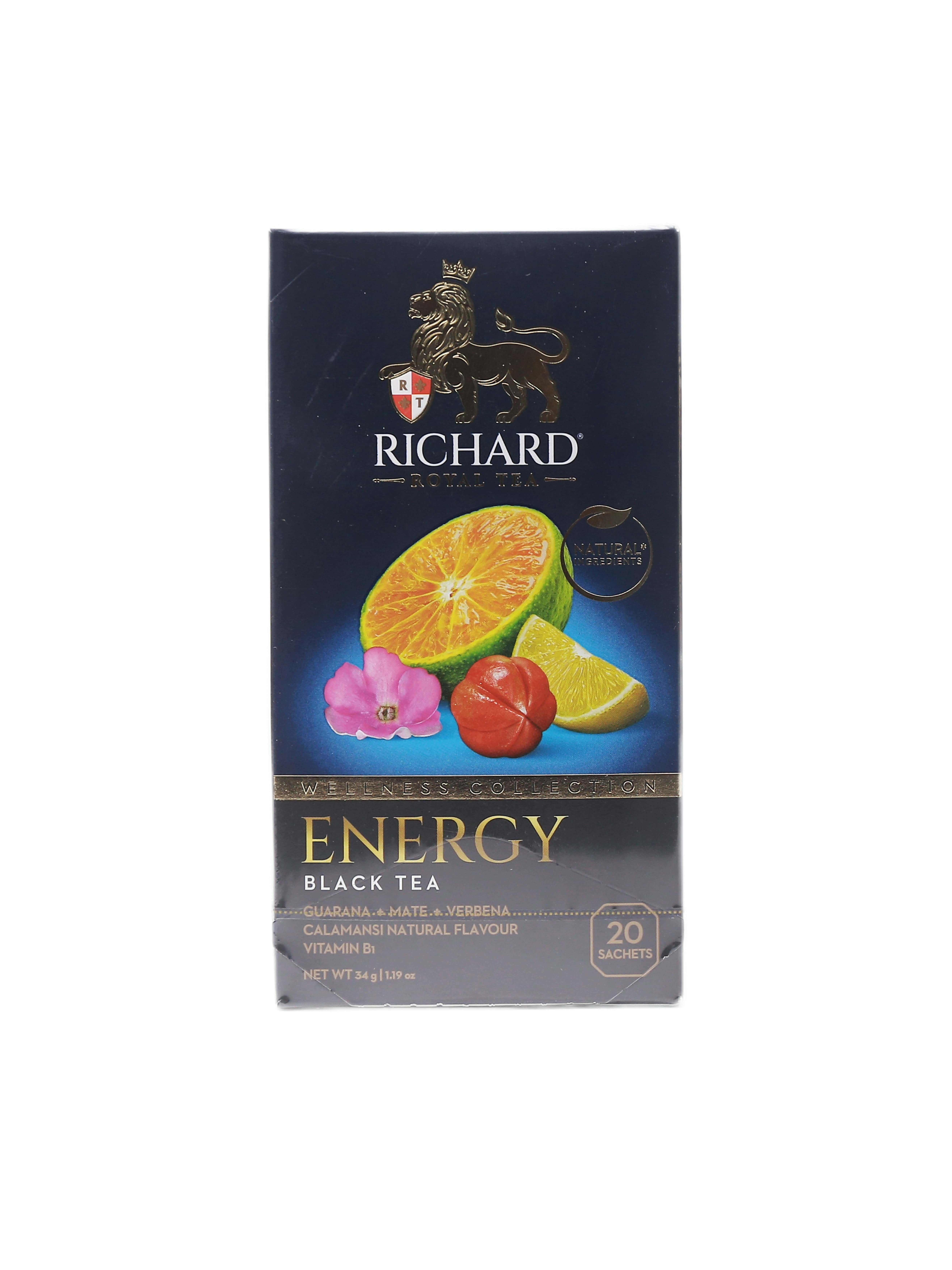 "RICHARD" BLACK SACHET ENERGY TEA 25st (4660115907319)