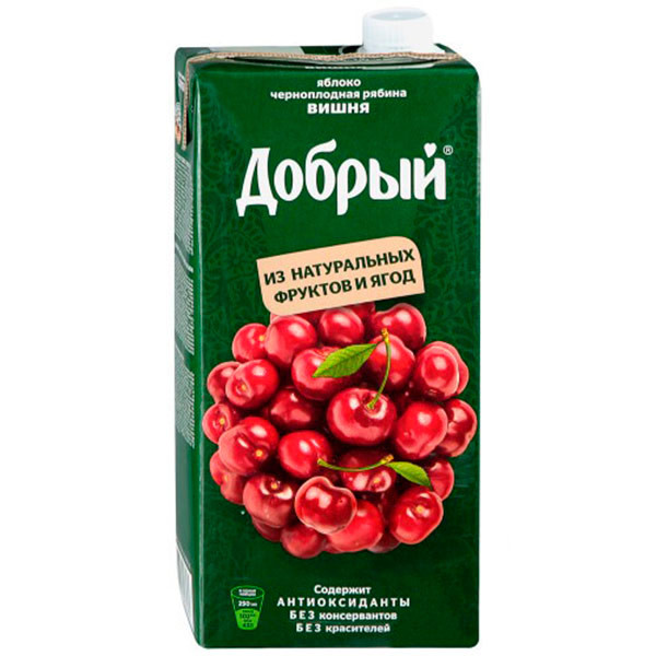Нектар Добрый вишня, яблоко, черноплодная рябина 2 л (4607174577961)