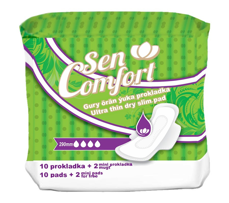 "Comfort" Sen 290mm Dry ultra 10st ýasyl Paçka (4833009780255)