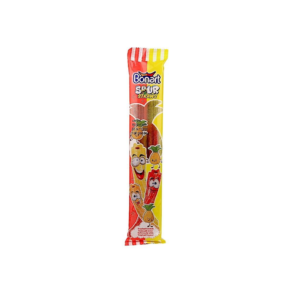 Bonart Sour Straws Tropical Bag  30g (8690997084941)